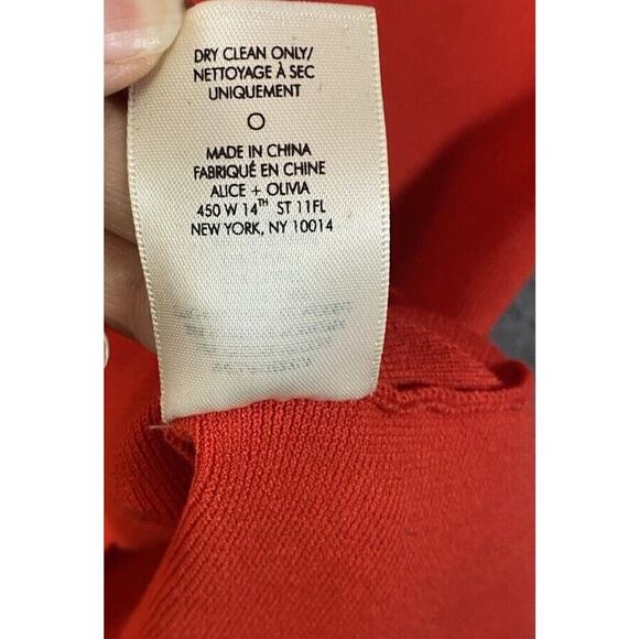 Alice & Olivia Sweater Womens Medium Red Open Back With Bows Holiday - Picture 12 of 16